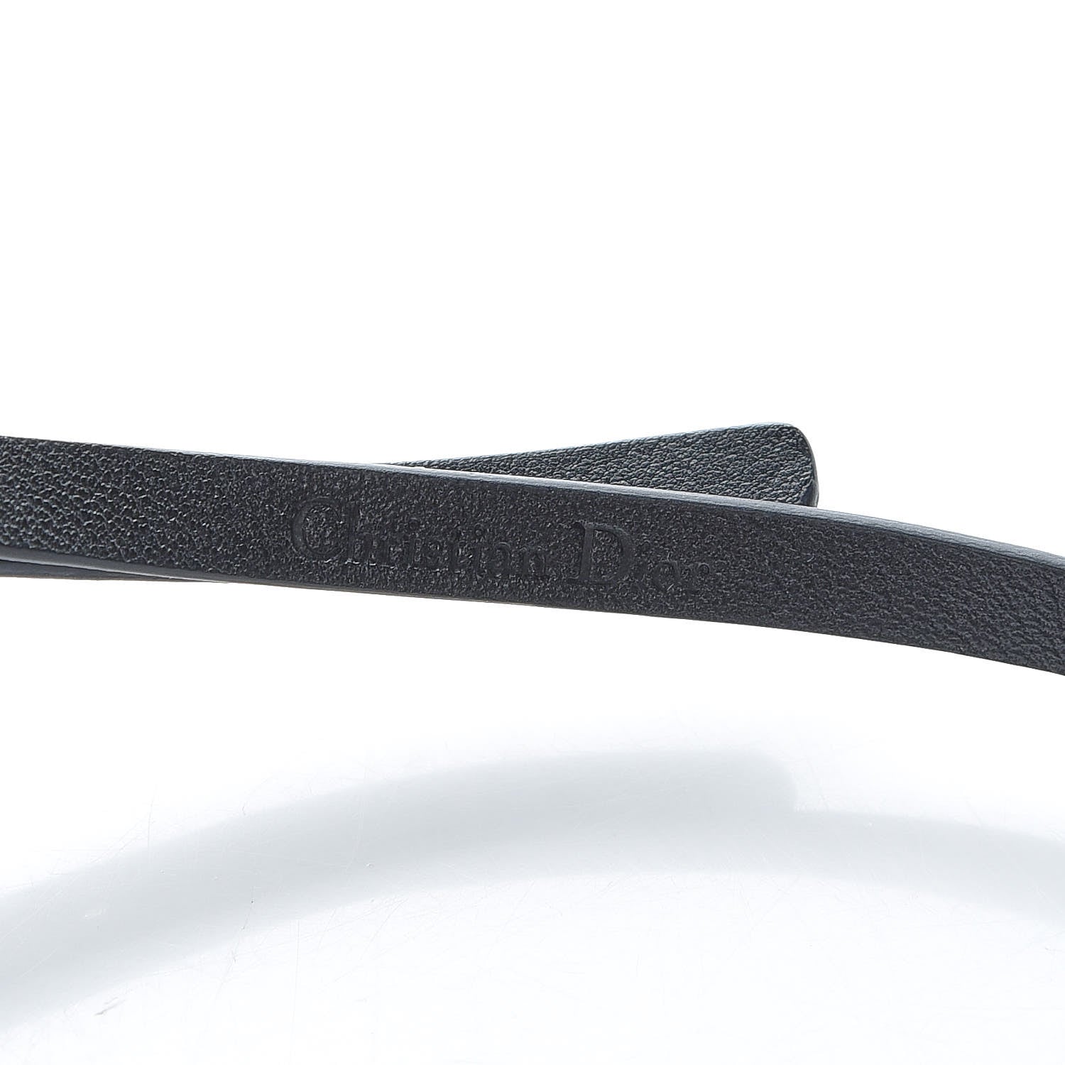 Christian Dior Calfskin Crystal Bee Triple Loop Bracelet Black 4 of 5