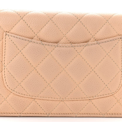Chanel Caviar Quilted Wallet on Chain WOC Beige 14 of 18
