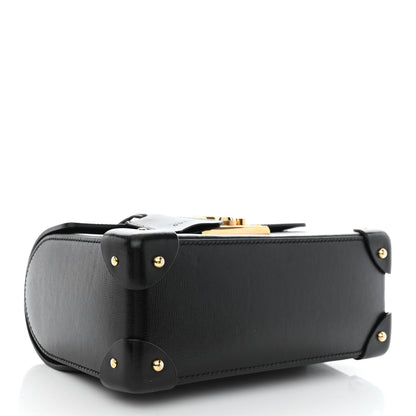 Gucci Calfskin Small Padlock Bamboo Shoulder Bag Black 4 of 10