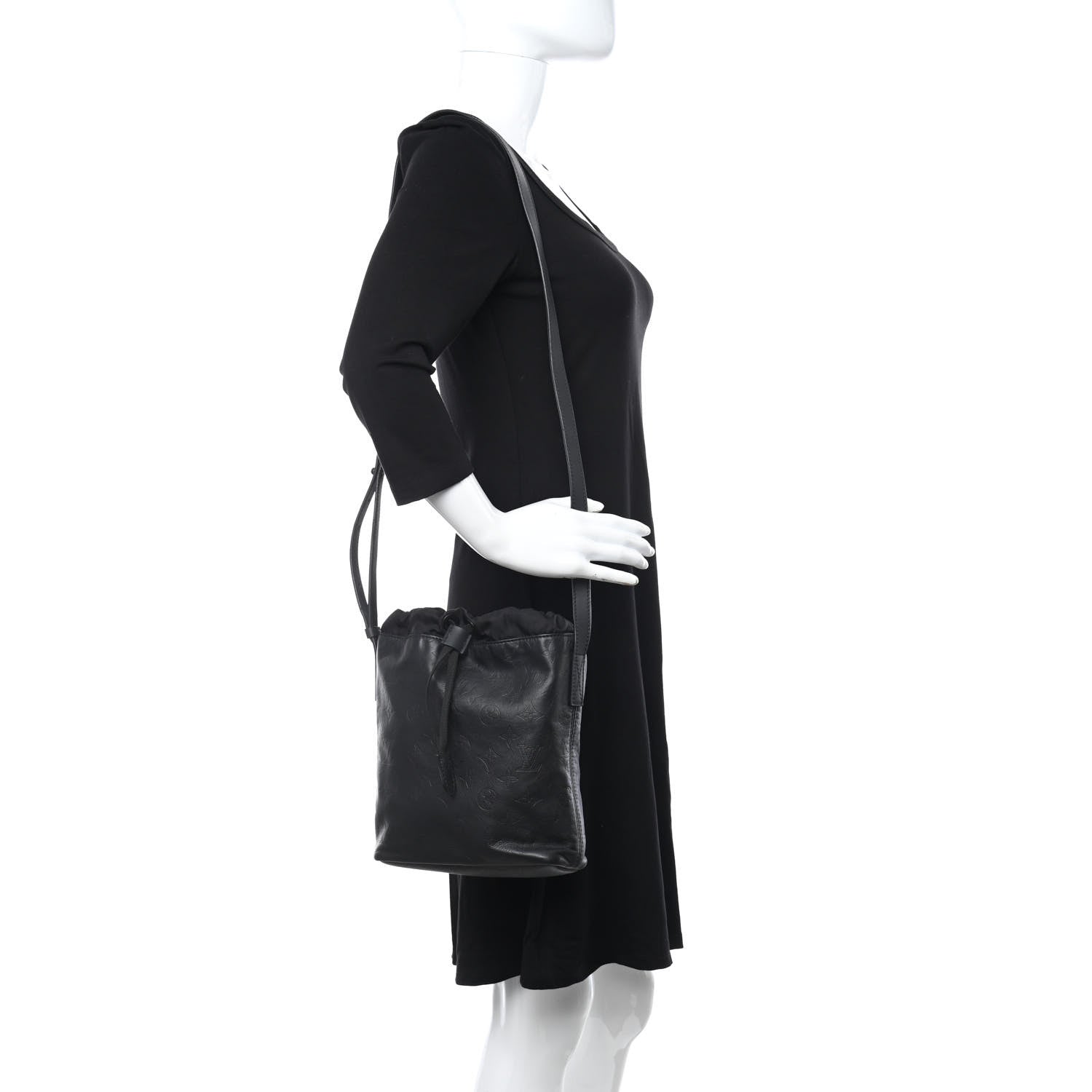 Louis Vuitton Calfskin Monogram Shadow Nano Bag Black 2 of 10