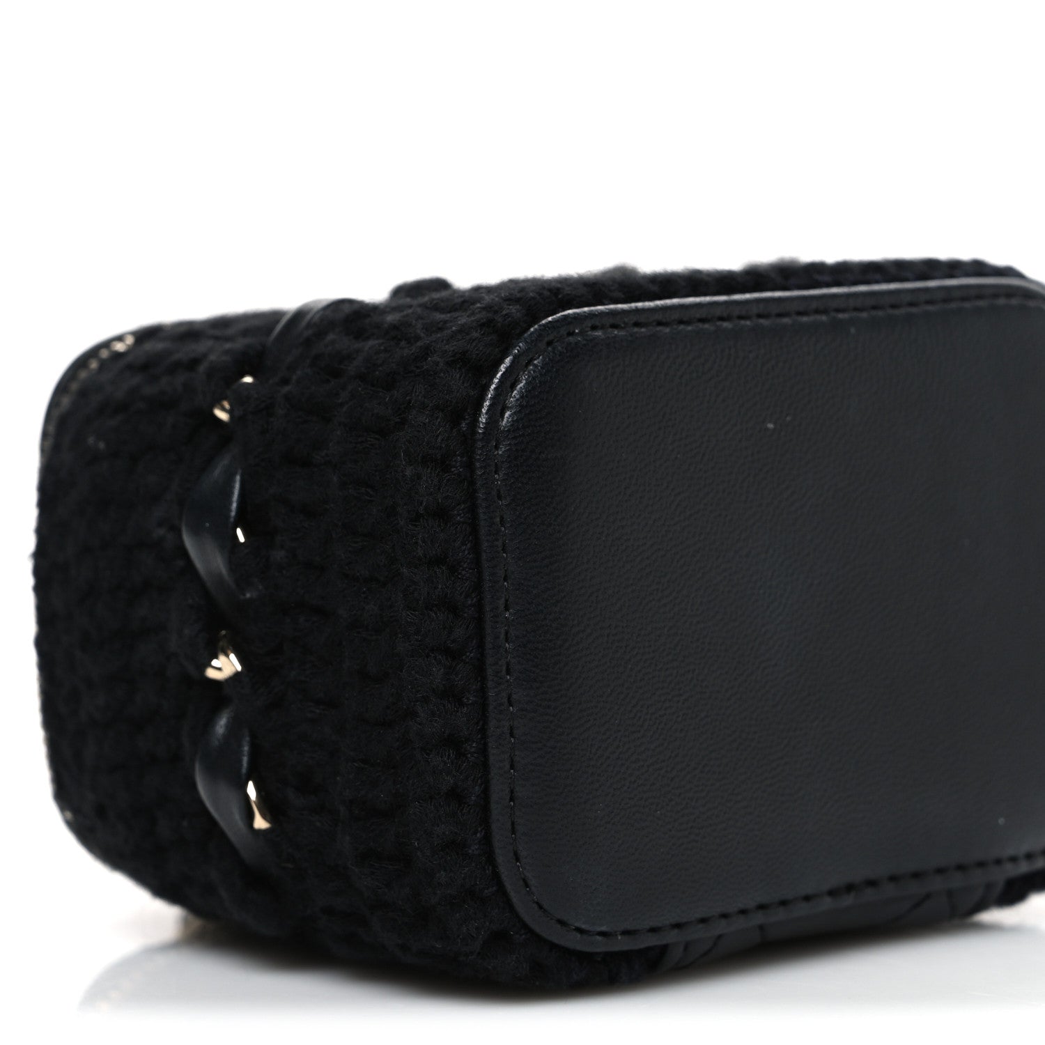 Chanel Lambskin Crochet Quilted Mini Vanity Case With Chain Black 9 of 10