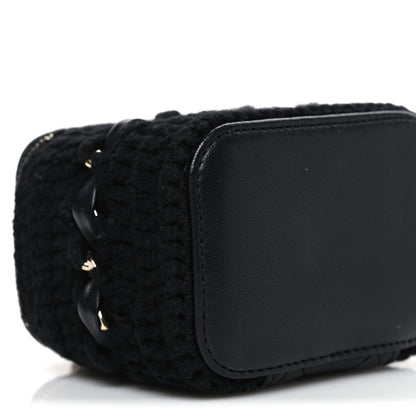 Chanel Lambskin Crochet Quilted Mini Vanity Case With Chain Black 9 of 10