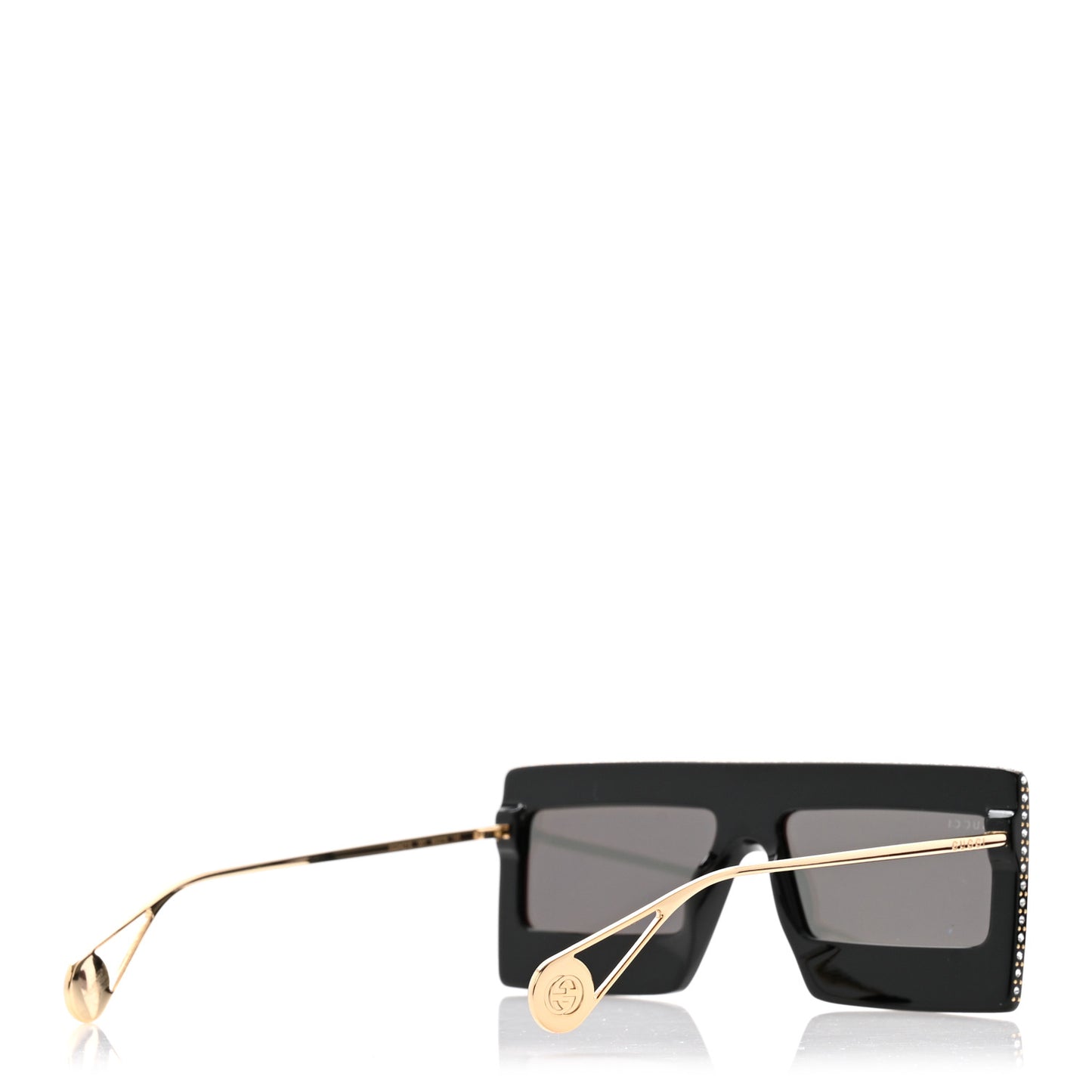 Acetate Crystal Mask-Frame Sunglasses GG0431S Black