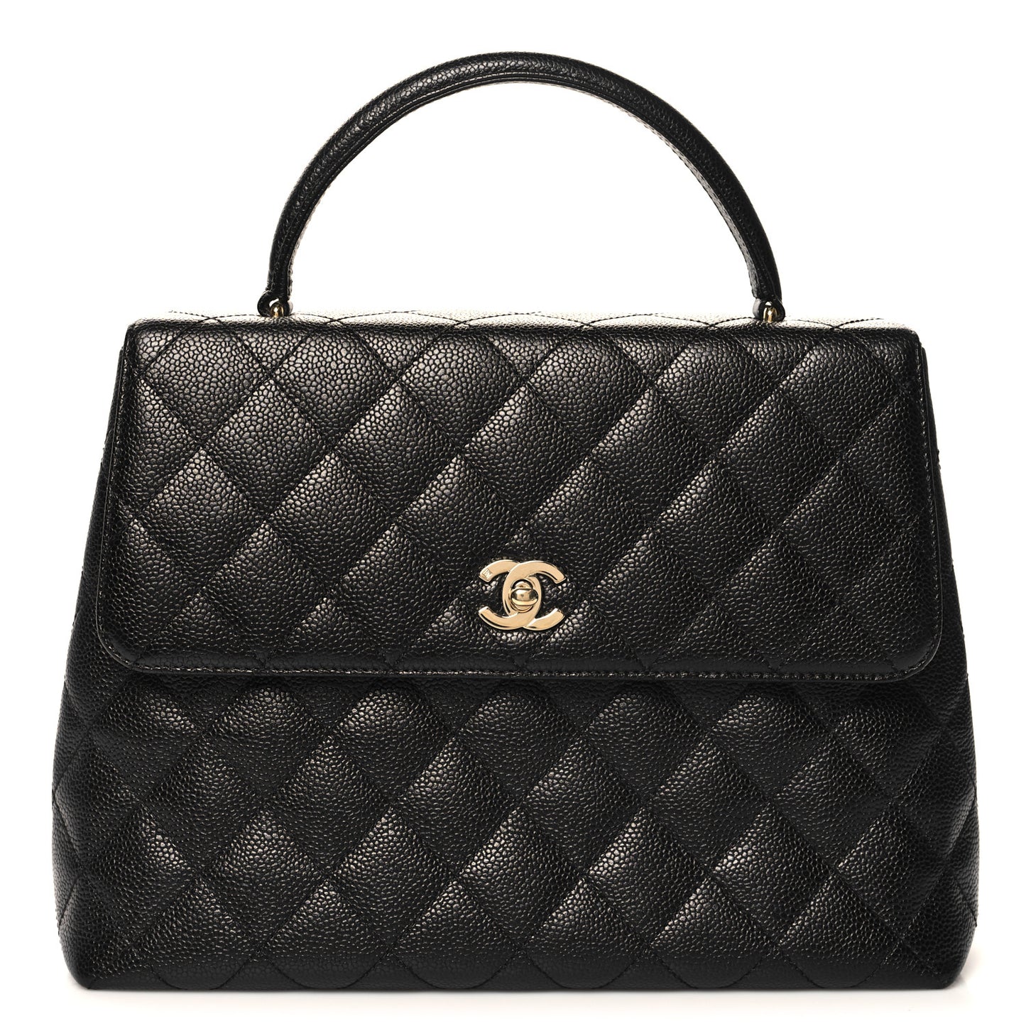 Caviar Quilted Jumbo Kelly Flap Black