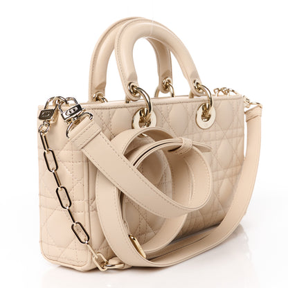 Christian Dior Lambskin Cannage Medium Lady D-Joy Beige Aesthetic 3 of 11