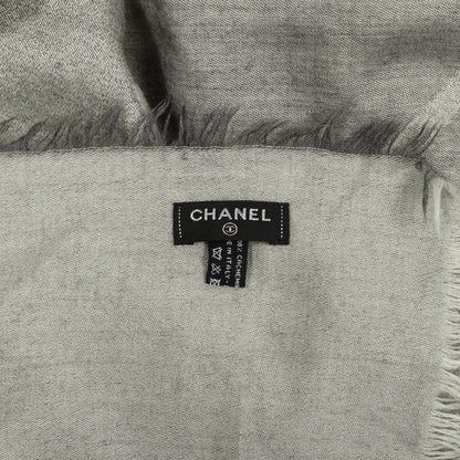 Chanel Cashmere Airplane CC Fringe Scarf Grey 5 of 5