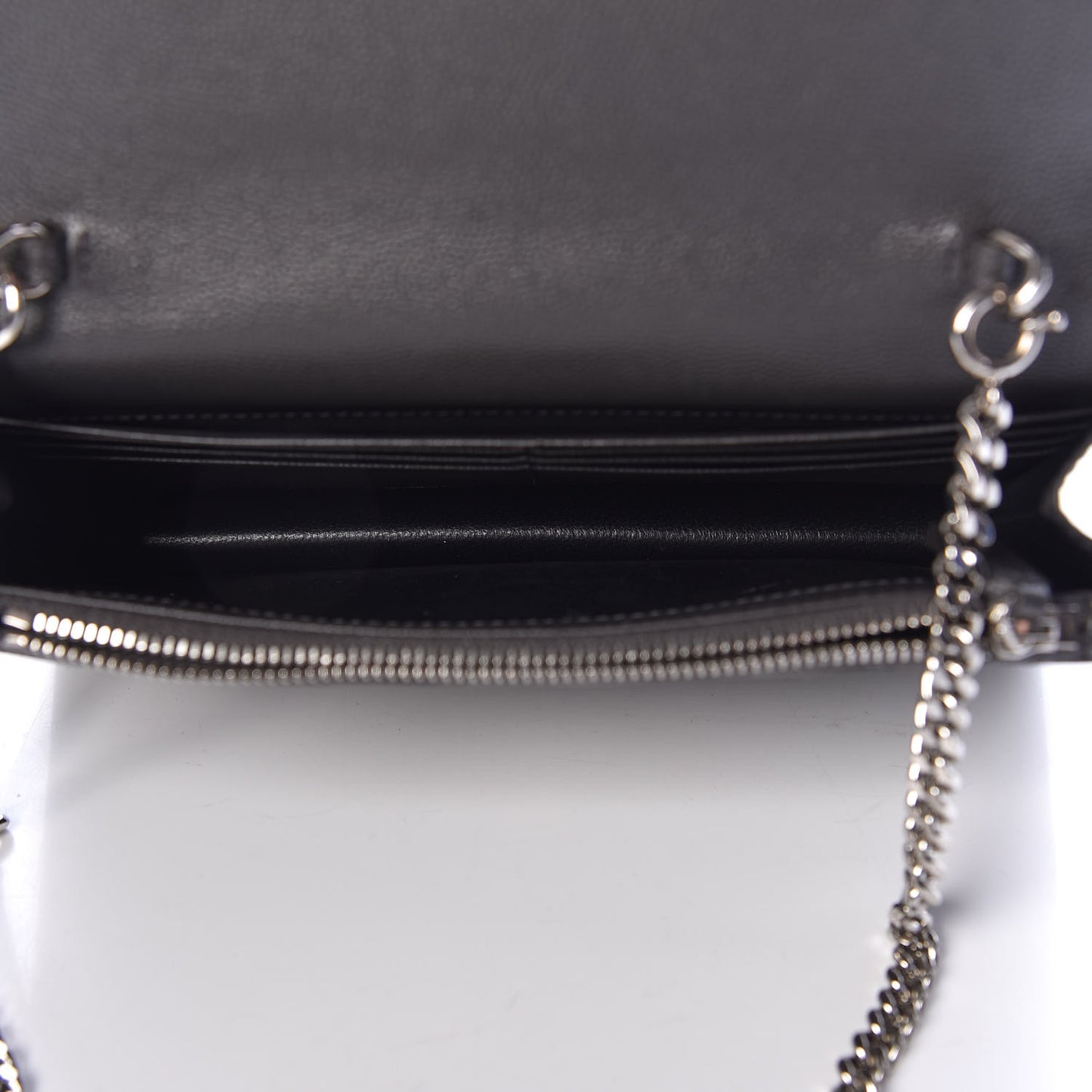Grain De Poudre Matelasse Chevron Monogram Envelope Chain Wallet Coal