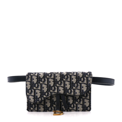 Christian Dior Oblique Saddle Belt Bag Blue 1 of 12