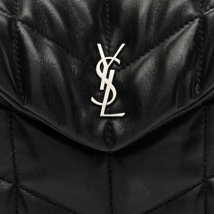 Saint Laurent Lambskin Monogram Loulou Puffer Pouch Clutch Black 9 of 12