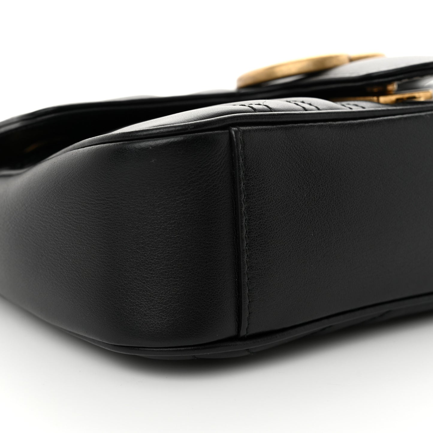 Calfskin Matelasse Mini GG Marmont Shoulder Bag Black