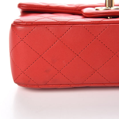 Chanel Lambskin Quilted Mini Rectangular Flap Red 11 of 14