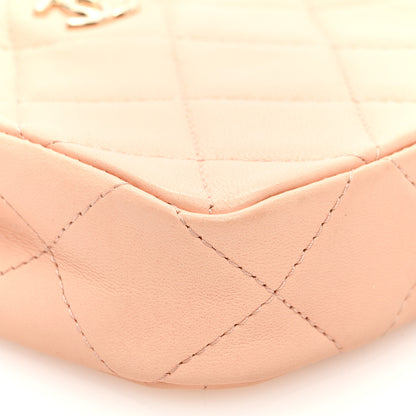 Chanel Lambskin Quilted Tiny Shopping Clutch With Chain Light Beige 9 of 10