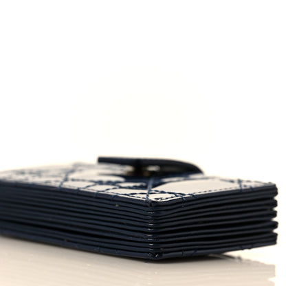 Christian Dior Patent Cannage Lady Dior 5-Gusset Card Holder Navy Blue 9 of 9