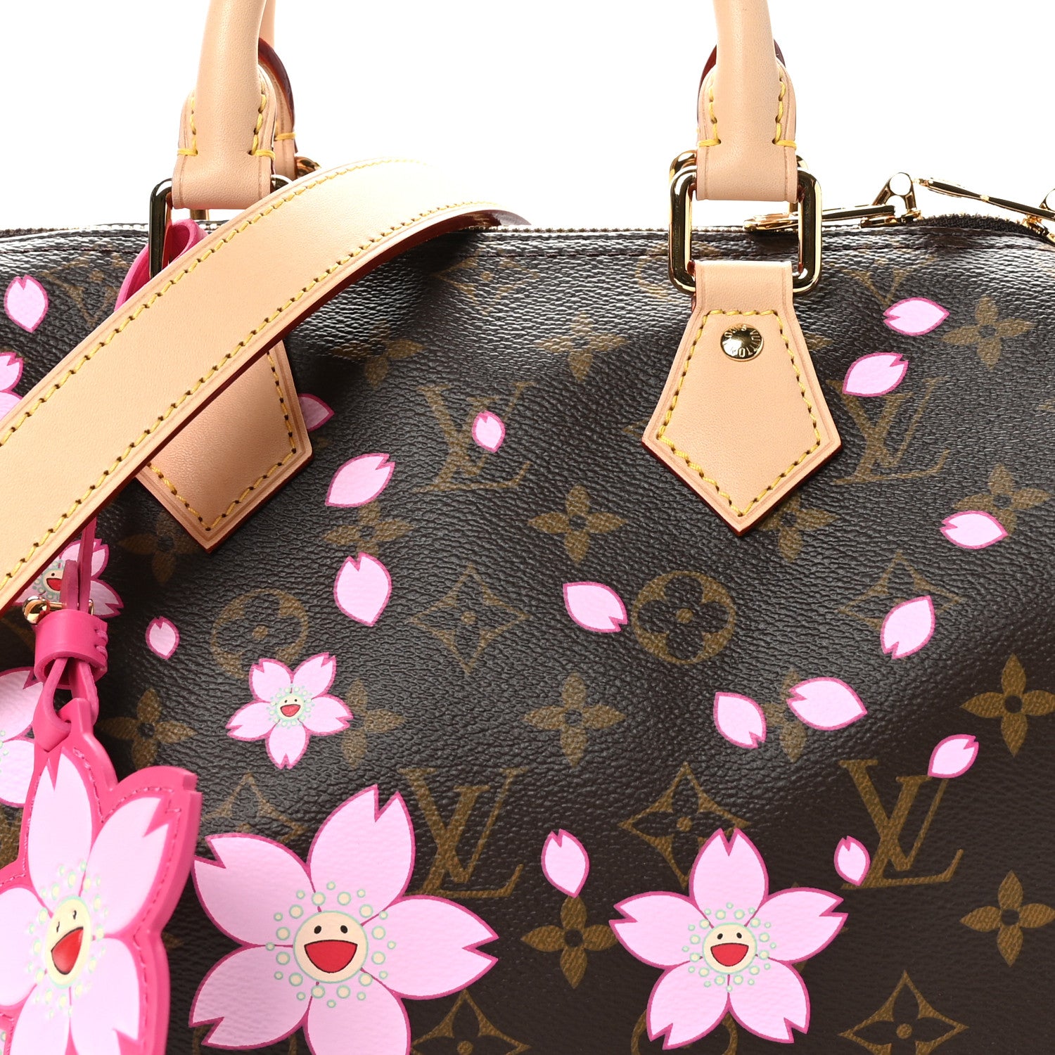 Louis Vuitton LV X TM Monogram Cherry Blossom Speedy Bandouliere 25 Sakura Brown 7 of 10