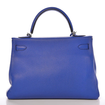 Hermes Taurillon Clemence Kelly Retourne 32 Bleu Electrique 4 of 42