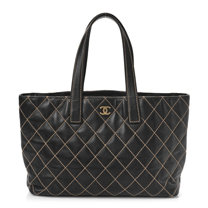 Chanel Calfskin Wild Stitch Large Tote Black 1 of 11