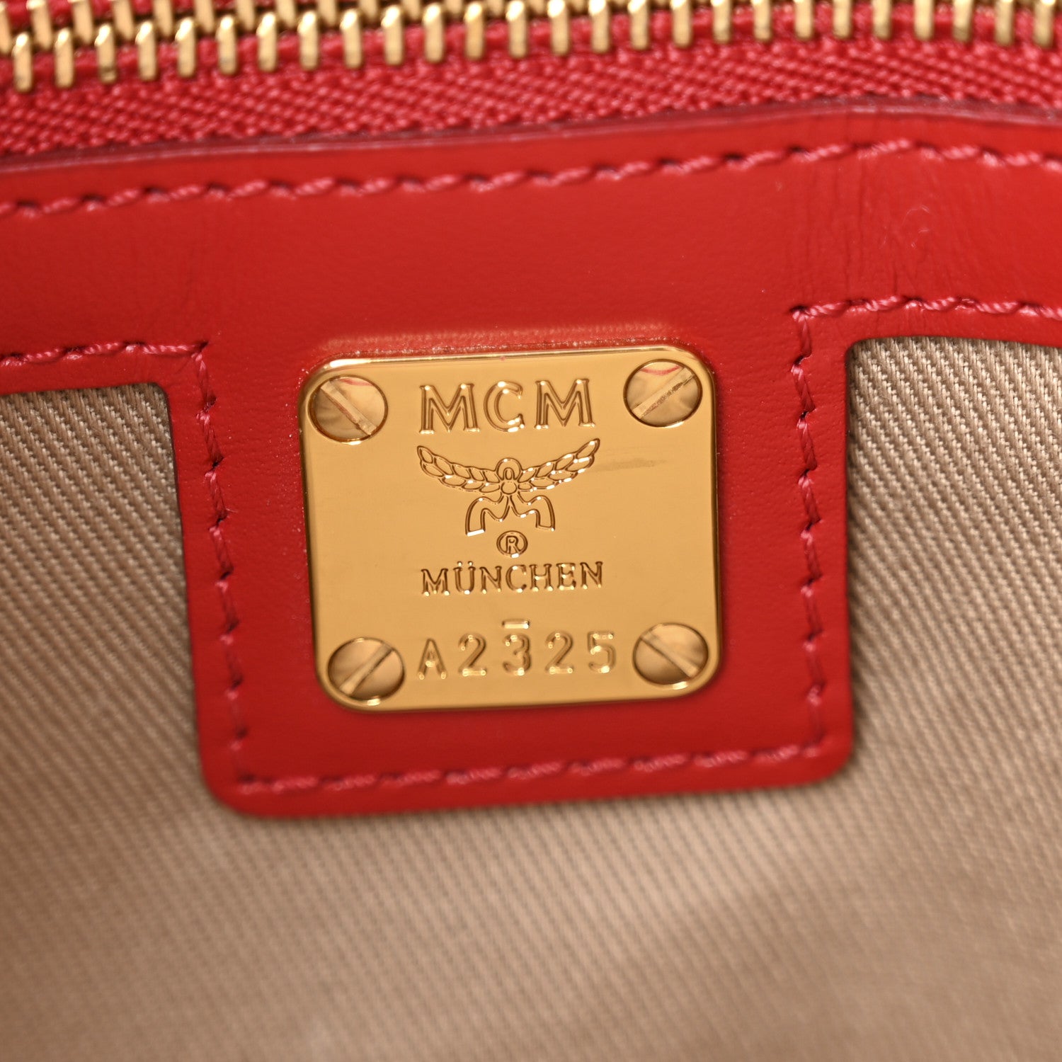 MCM Visetos Medium Crossbody Pouch Ruby Red 5 of 10