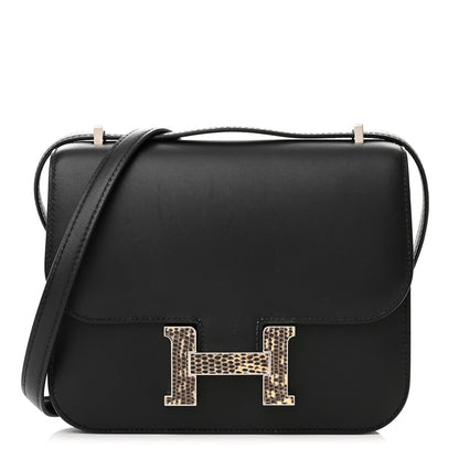 Hermes Veau Monsieur Lizard Constance 18 Black Ombre 1 of 12