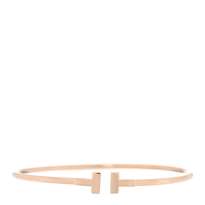 Tiffany 18K Rose Gold Narrow T Wire Bracelet 1 of 3