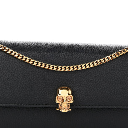 Alexander McQueen Pebbled Calfskin Skull Wallet on Chain Black 7 of 11