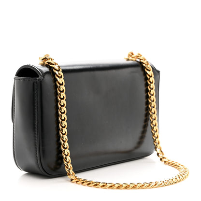 Celine Shiny Calfskin Triomphe Chain Shoulder Bag Black 3 of 11