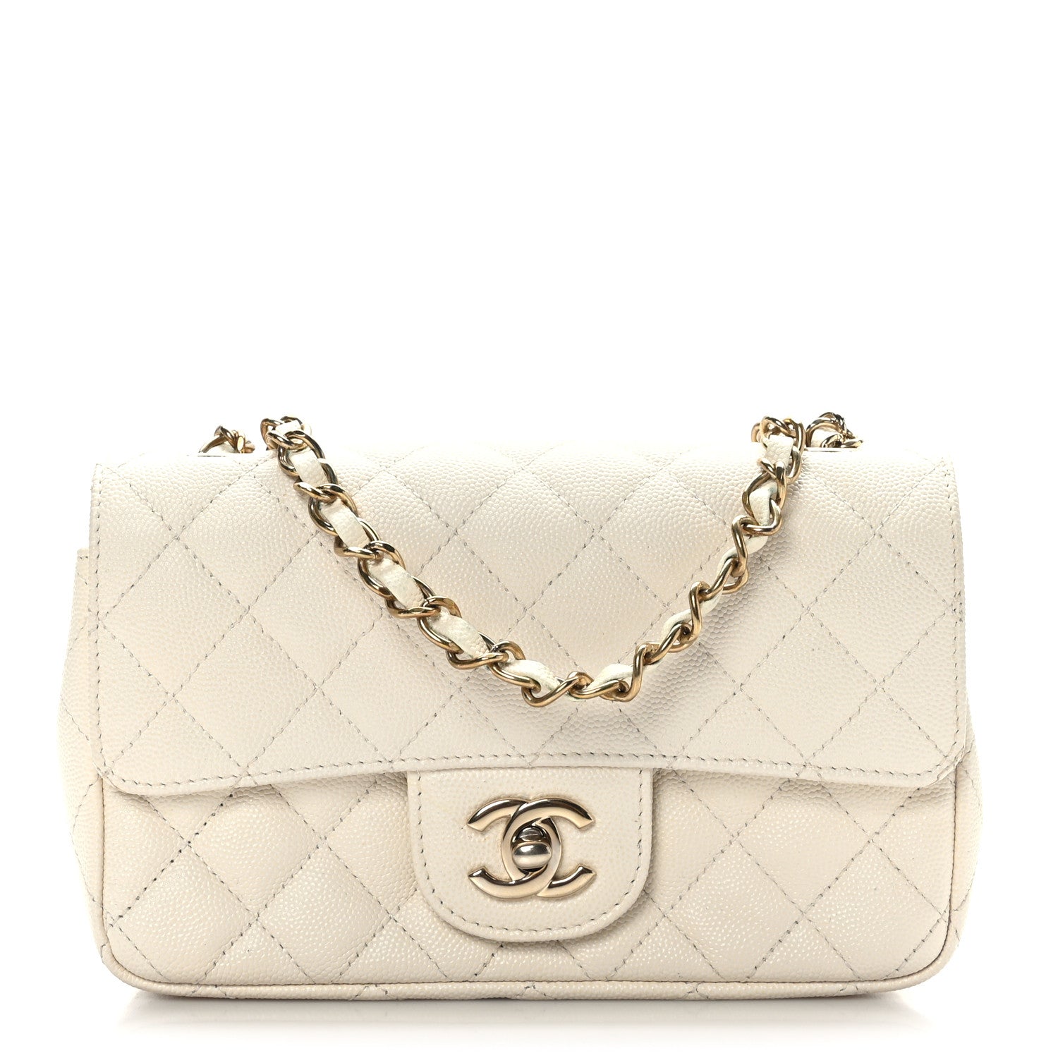 Chanel Caviar Quilted Mini Rectangular Flap White 1 of 9