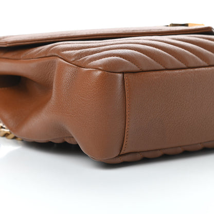 Saint Laurent Sheepskin Matelasse Chevron Monogram Large College Satchel Cognac 9 of 14