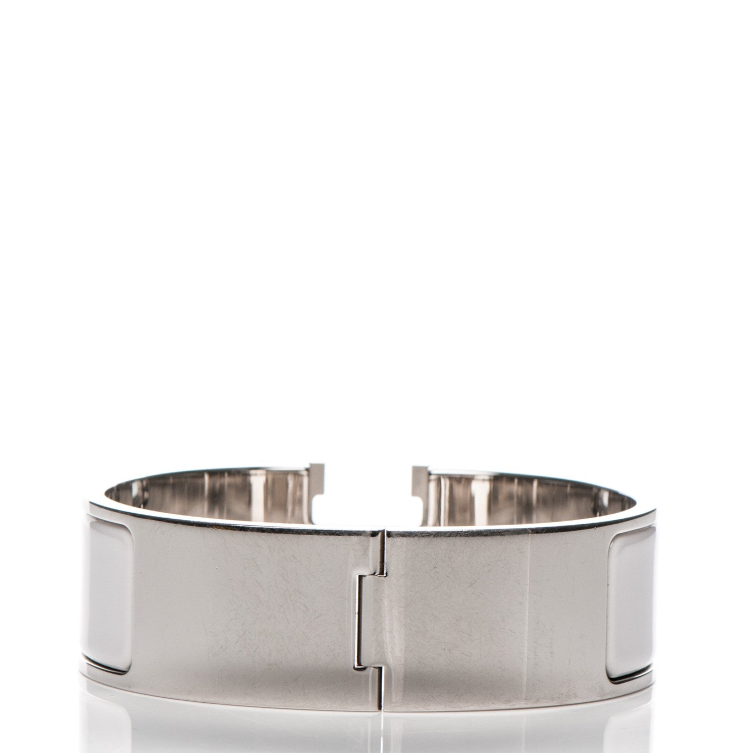 Hermes Enamel Wide Clic Clac H Bracelet GM White 3 of 5