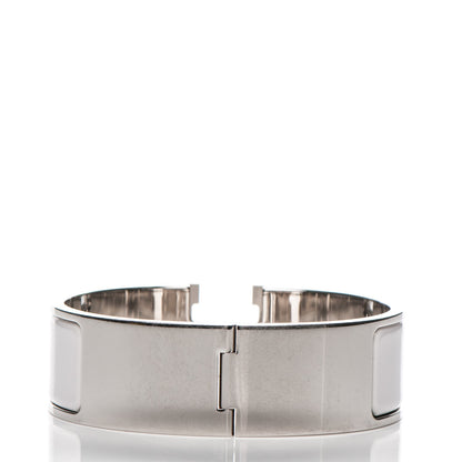 Hermes Enamel Wide Clic Clac H Bracelet GM White 3 of 5