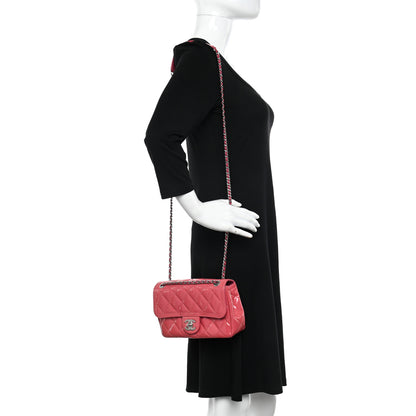 Chanel Patent Quilted Small Coco Shine Flap Pink 2 of 19