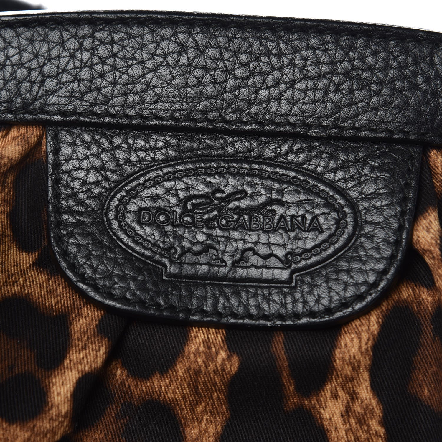 Dolce & Gabbana Leopard Print Canvas Calfskin Animalier Shoulder Bag Black 12 of 17