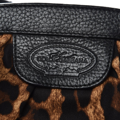 Dolce & Gabbana Leopard Print Canvas Calfskin Animalier Shoulder Bag Black 12 of 17
