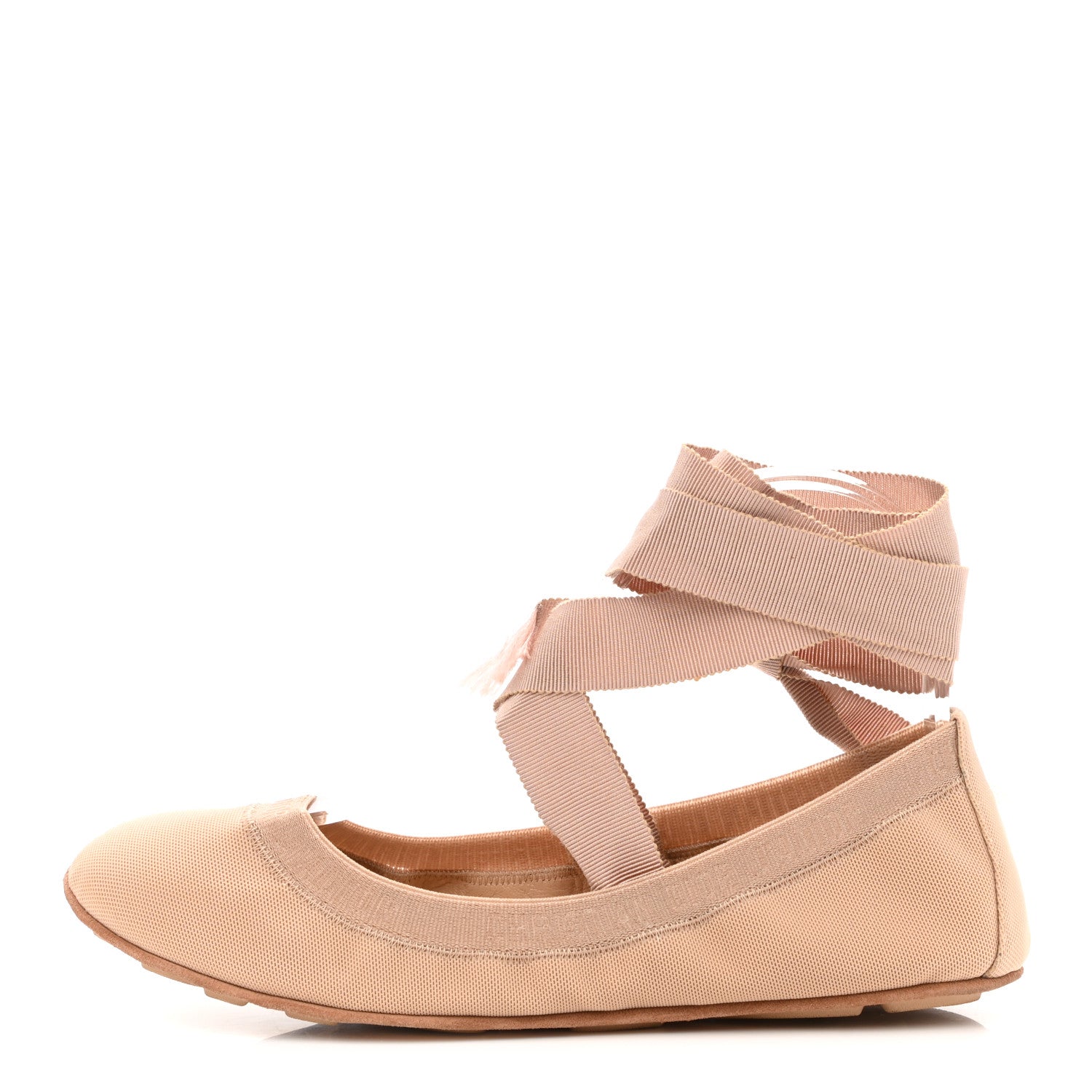 Christian Dior Micro Mesh Academy Lace-Up Ballerina Flats 38.5 Nude 1 of 8