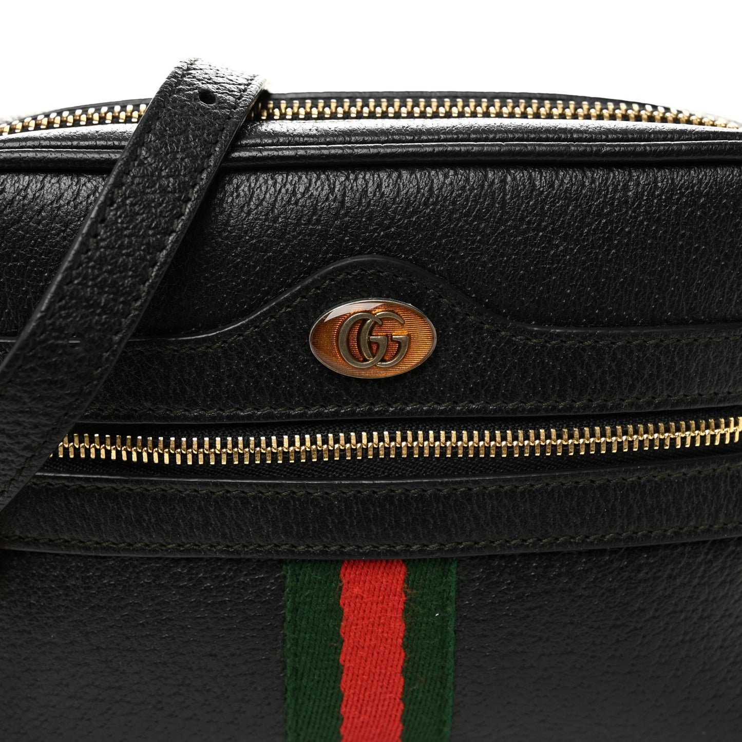 Calfskin Web Mini Ophidia Shoulder Bag Black