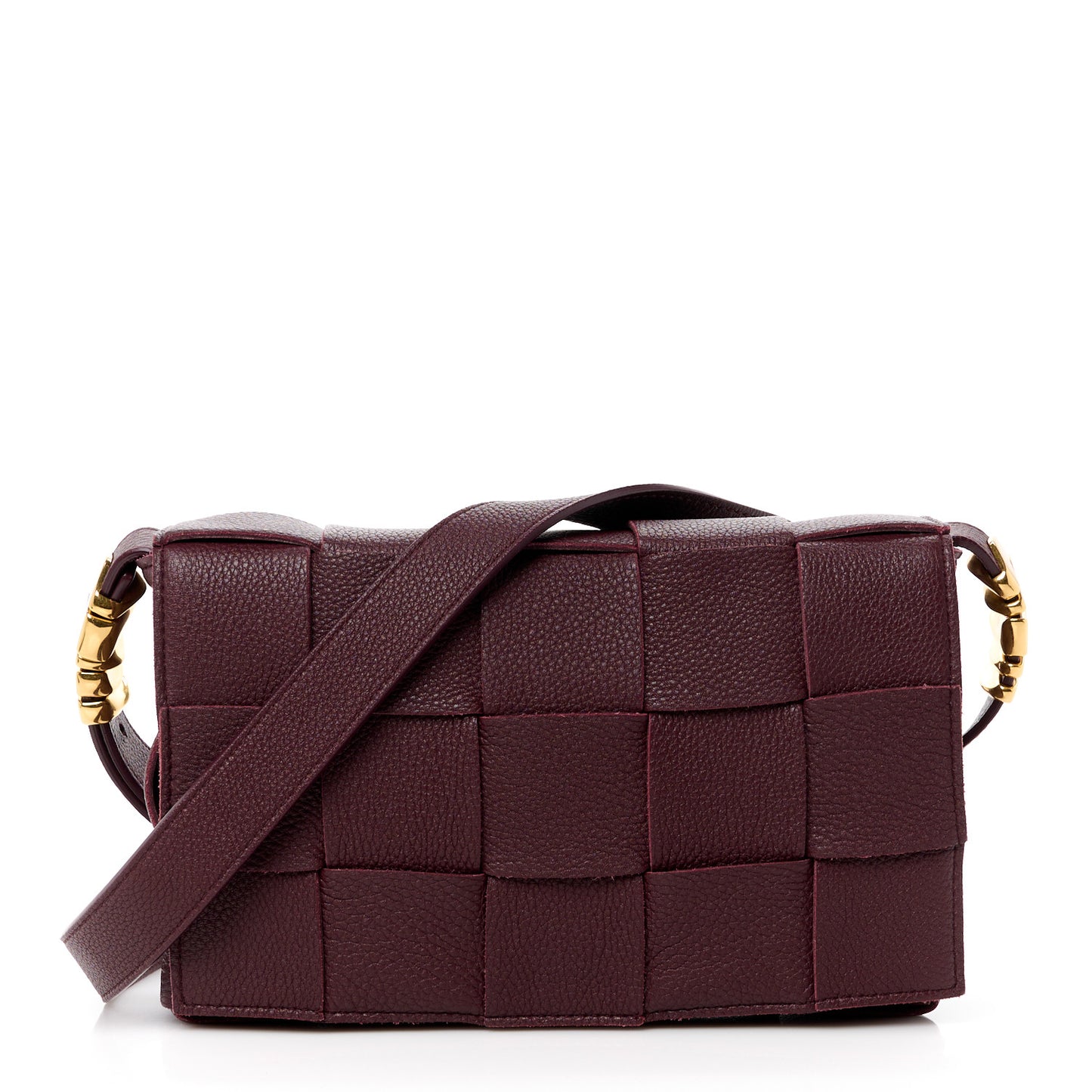 Grained Calfskin Maxi Intrecciato Cassette Crossbody Bag Bordeaux