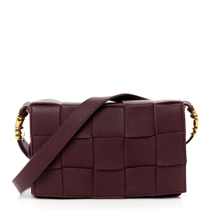Bottega Veneta Grained Calfskin Maxi Intrecciato Cassette Crossbody Bag Bordeaux 1 of 13