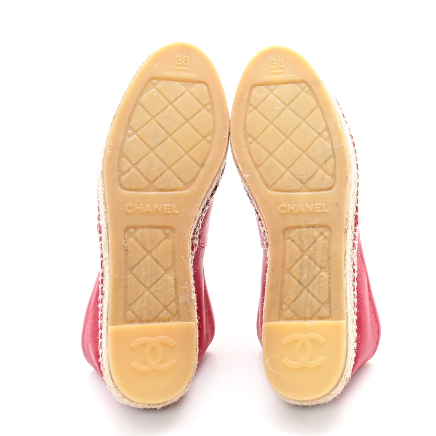 Lambskin CC Espadrilles 38 Red
