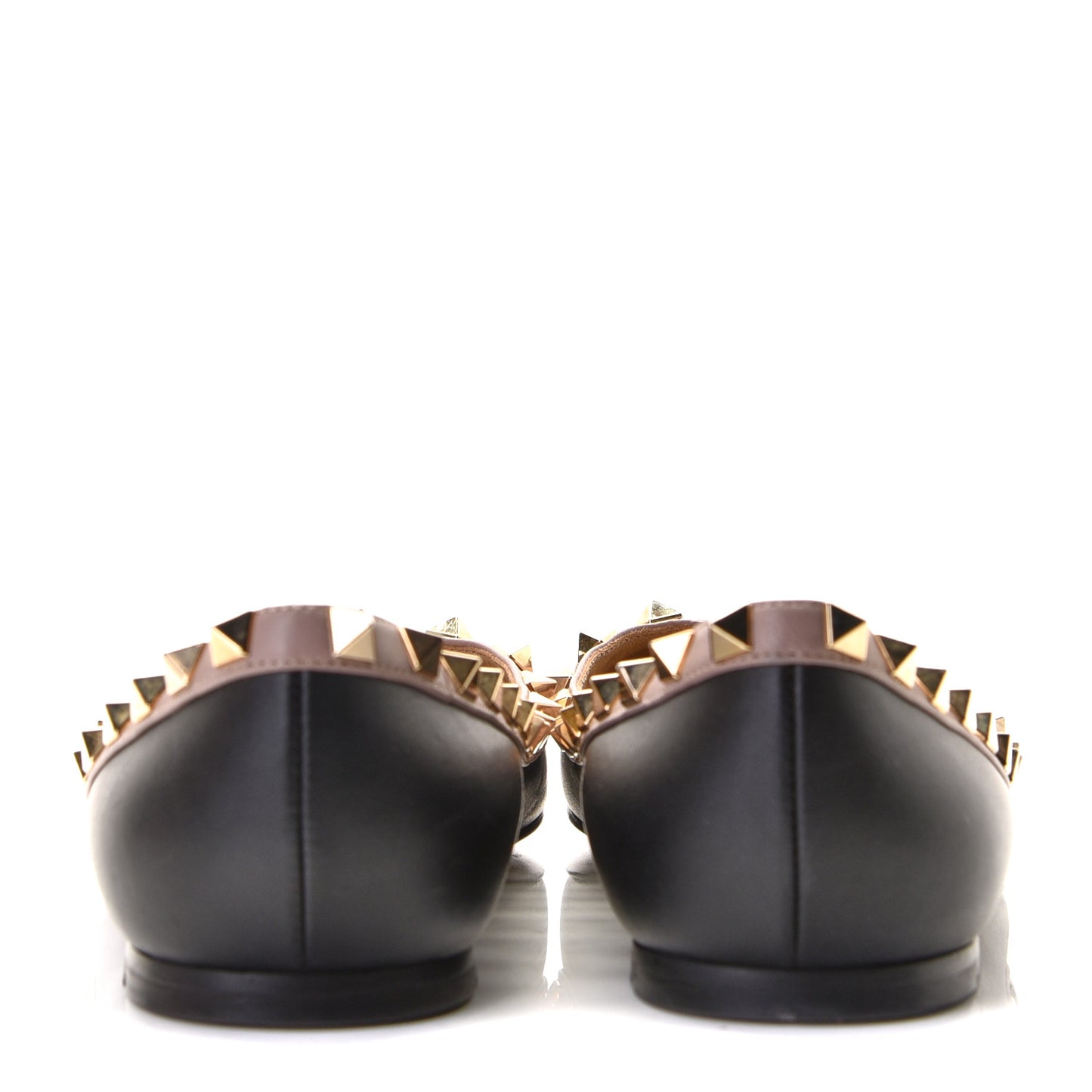 Vitello Rockstud Ballerina Flats 36 Black Poudre