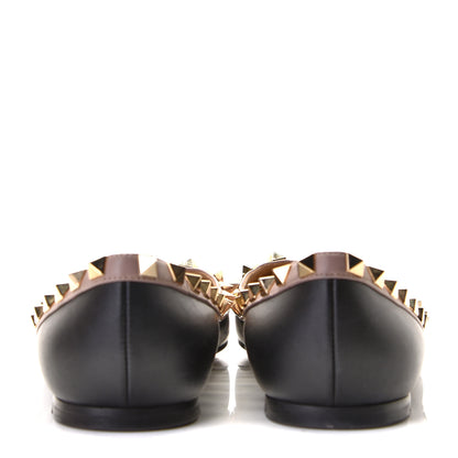 Valentino Garavani Vitello Rockstud Ballerina Flats 36 Black Poudre 4 of 12
