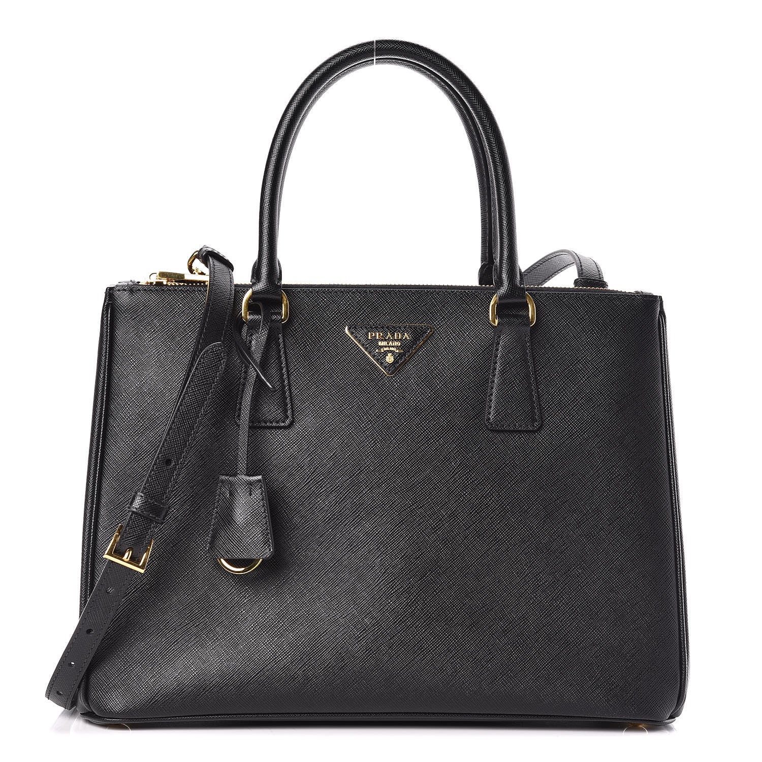 Prada Saffiano Medium Galleria Double Zip Tote Black 1 of 11