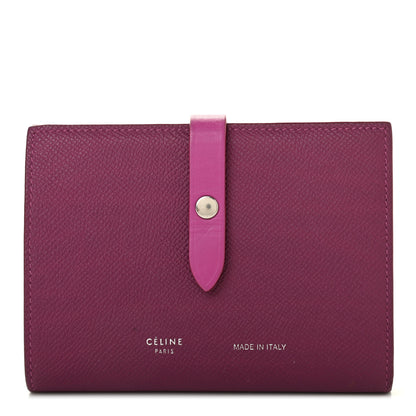 Celine Grained Calfskin Medium Multifunction Strap Wallet Magenta 1 of 14