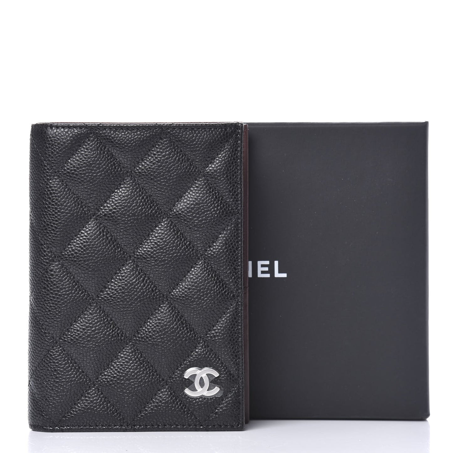 Caviar Quilted Passport Holder Black