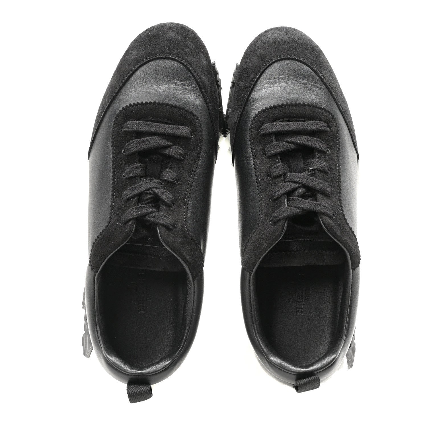 Hermes Goatskin Suede Goatskin Bouncing Sneakers 39.5 Black 2 of 8