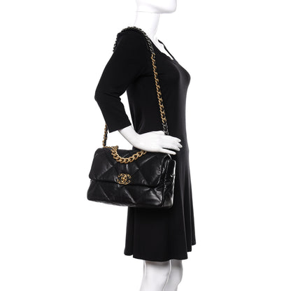 Chanel Lambskin Quilted Large Chanel 19 Flap Black 2 of 11