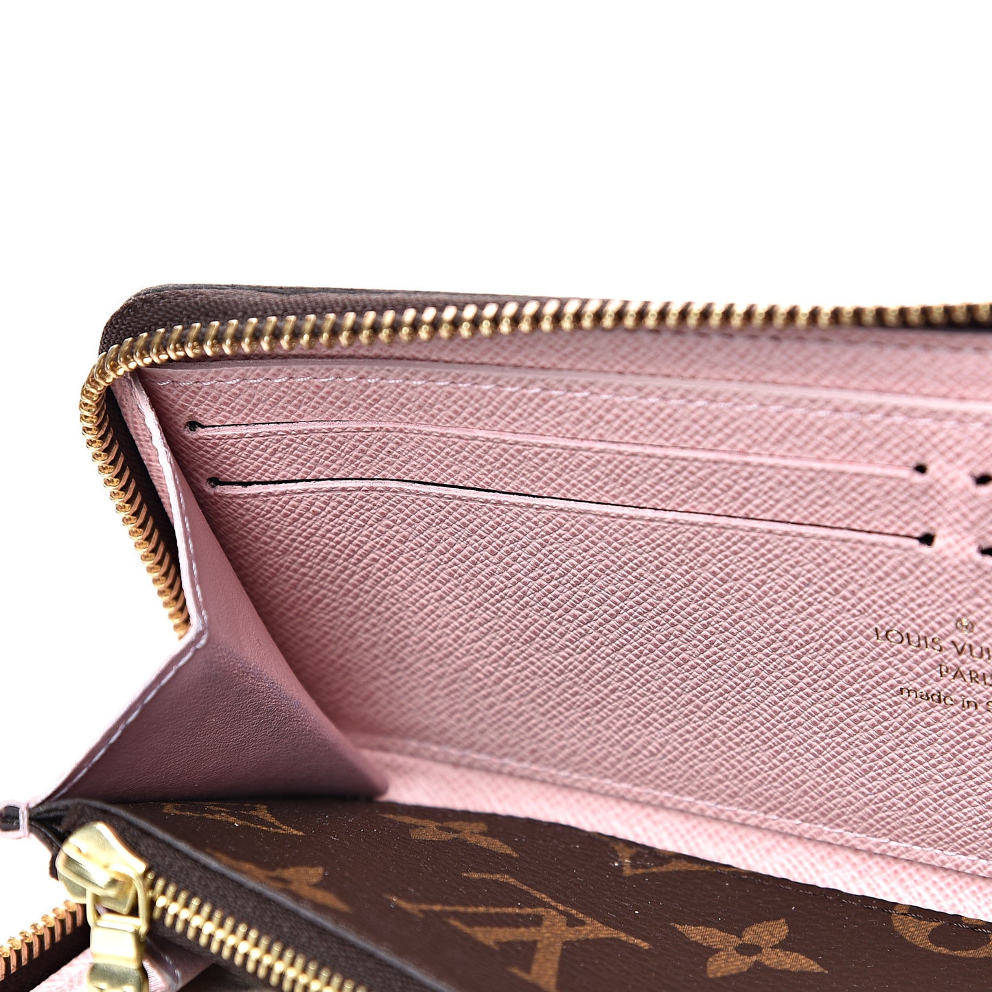 Monogram Clemence Wallet Rose Ballerine