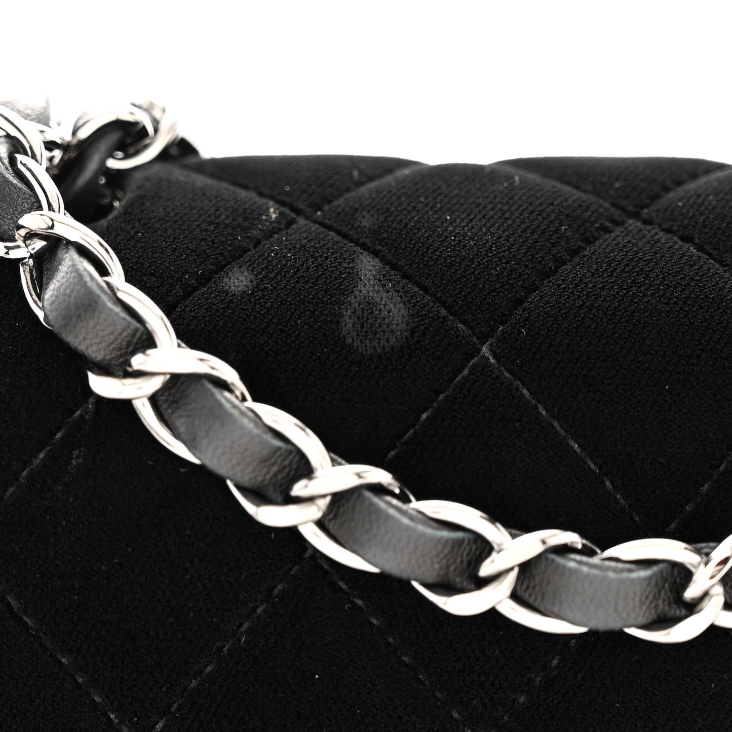 Velvet Quilted Mini Square Flap Black