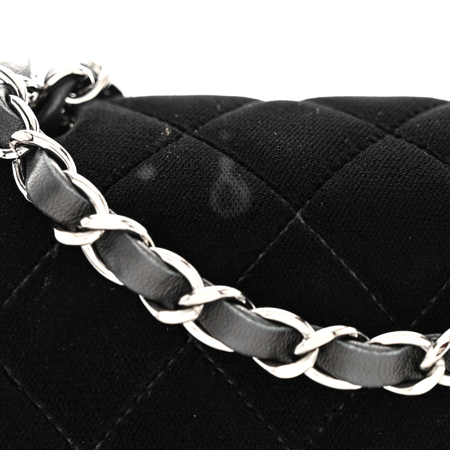 Chanel Velvet Quilted Mini Square Flap Black 10 of 11