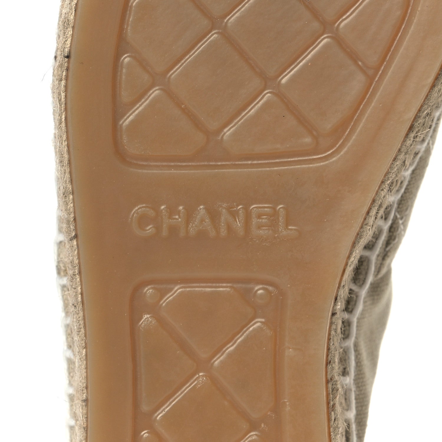 Chanel Fabric Biarritz CC Espadrilles 38 Beige White 6 of 10