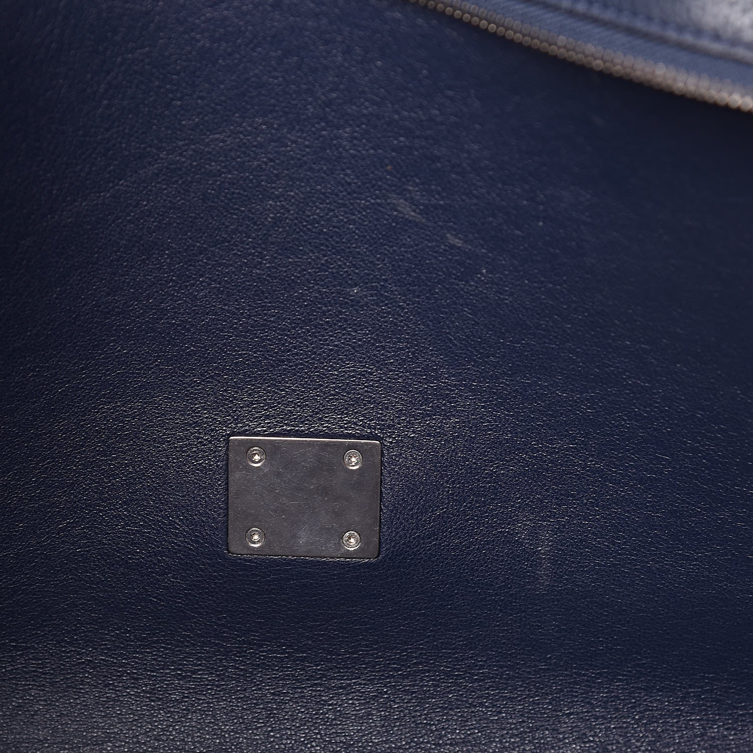 Celine Drummed Calfskin Suede Medium Trapeze Navy 14 of 17