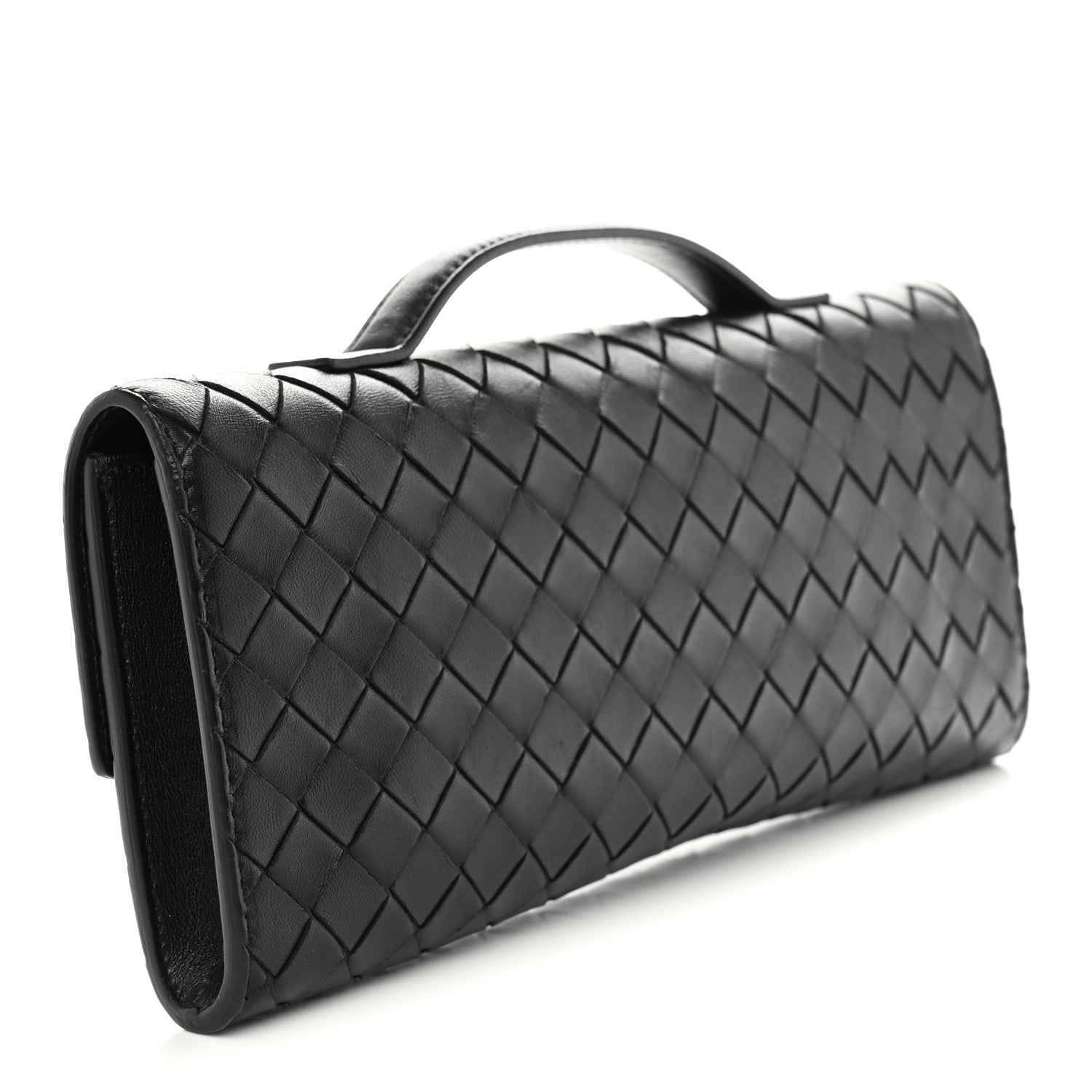 Bottega Veneta Nappa Intrecciato Long Andiamo Top Handle Clutch Black 3 of 12